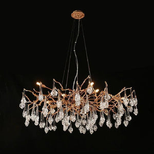 Creative Rose Crystal Brass Branch Chandelier