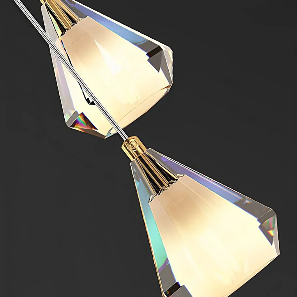 Creative Crystal Shade Three Step Dimming Nordic Staircase Chandelier - view 11