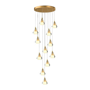 Creative Crystal Shade Three Step Dimming Nordic Staircase Chandelier - view 2