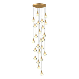 Creative Crystal Shade Three Step Dimming Nordic Staircase Chandelier - view 4