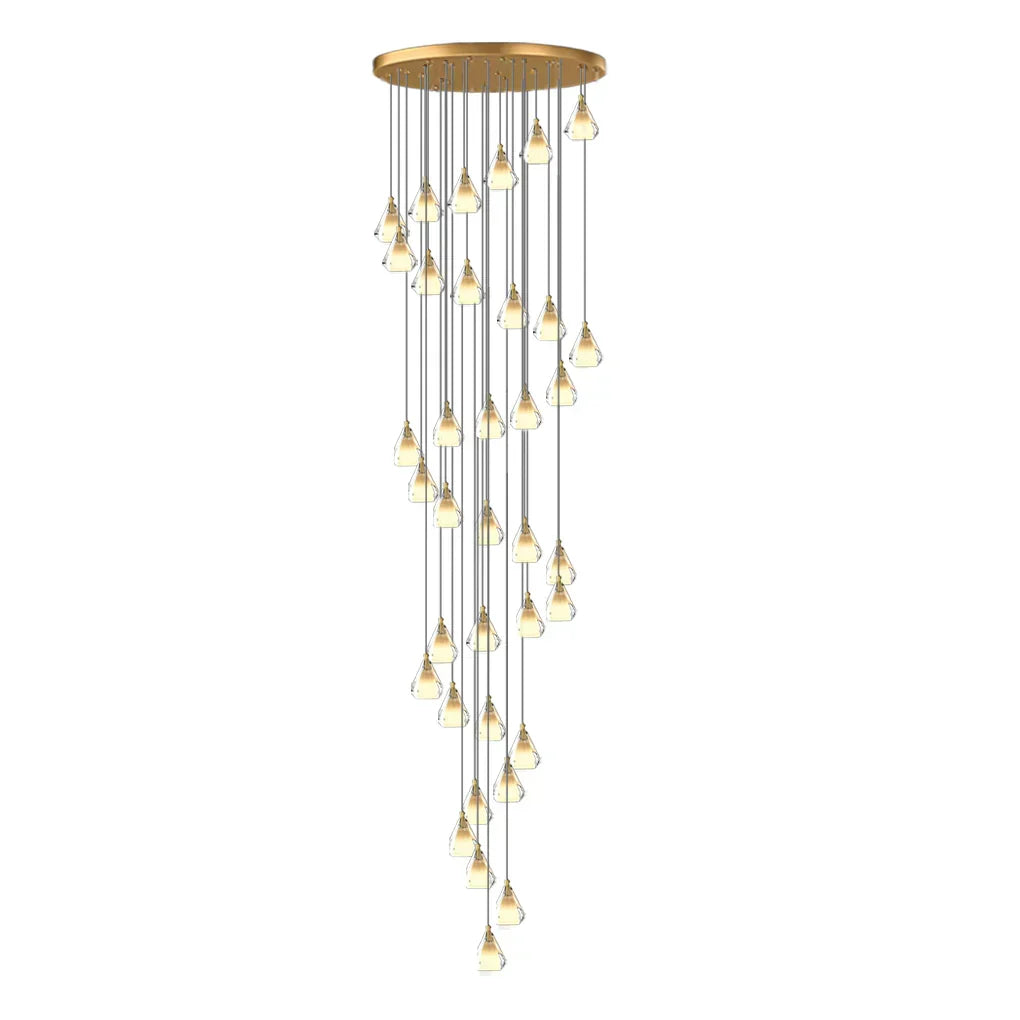 Creative Crystal Shade Three Step Dimming Nordic Staircase Chandelier - view 5