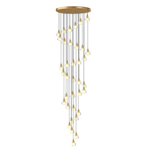 Creative Crystal Shade Three Step Dimming Nordic Staircase Chandelier - view 5