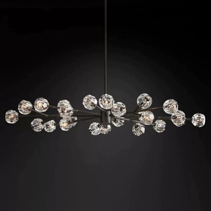 Crysball Glass Oval Chandelier 72" - view 3