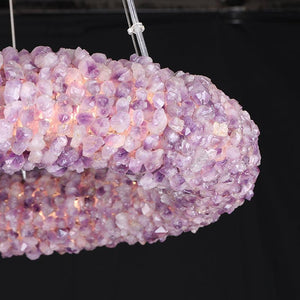 Purple Crystal Cluster Round Chandelier - view 2