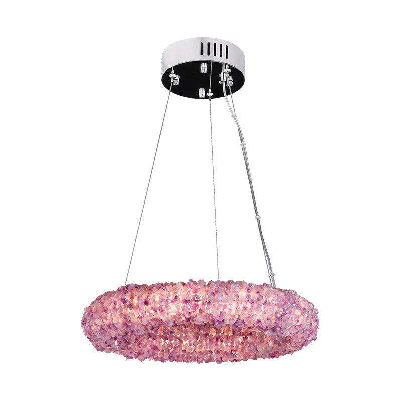 Purple Crystal Cluster Round Chandelier - view 5
