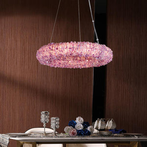 Purple Crystal Cluster Round Chandelier - view 4