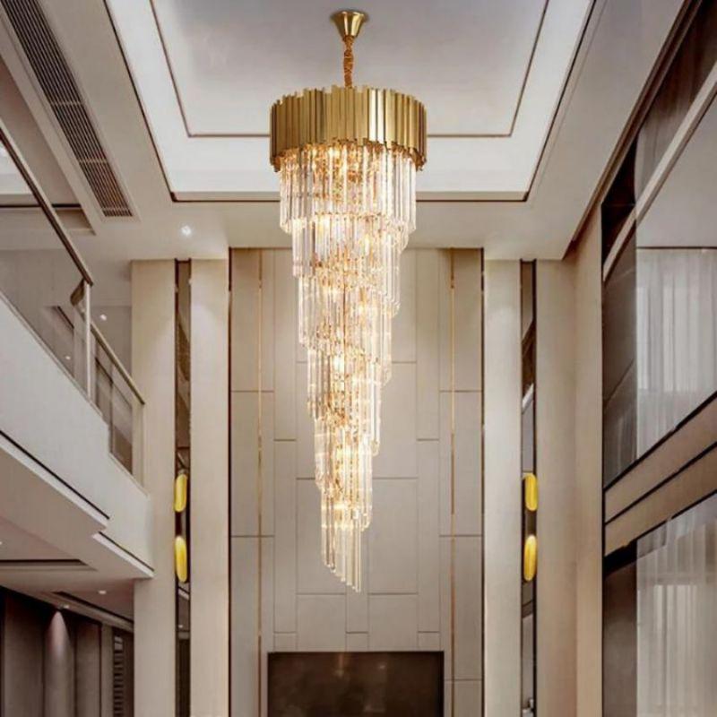 Bourbons Louis 2-Story Crystal Round Chandelier - Merlin Lamps