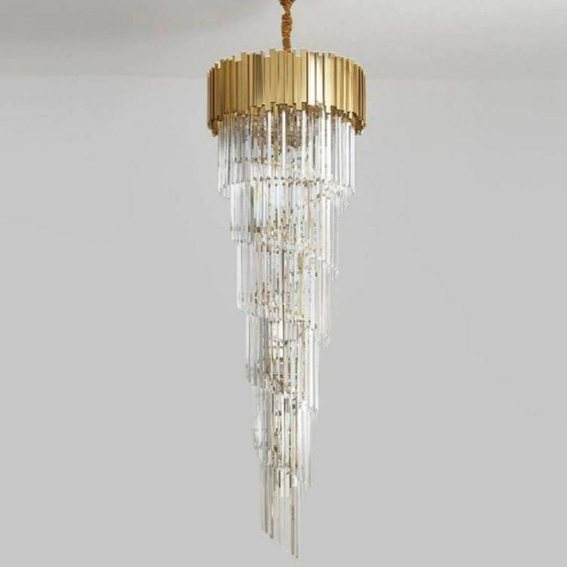 Bourbons Louis 2-Story Crystal Round Chandelier - Merlin Lamps