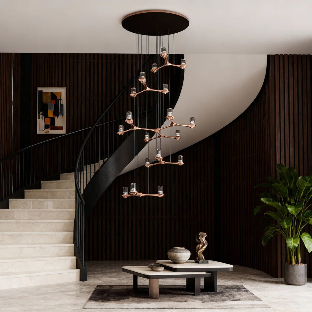 Crystal Staircase Chandelier Nordic Creative Ceiling Light - view 2