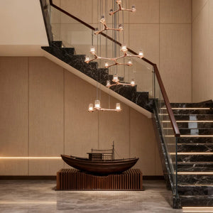 Crystal Staircase Chandelier Nordic Creative Ceiling Light - view 4