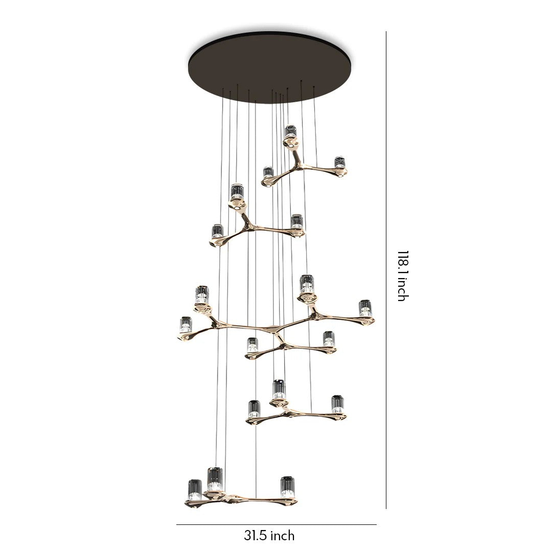 Crystal Staircase Chandelier Nordic Creative Ceiling Light - view 7