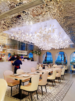 Gingko Leaves Ceramics Spiral Branch Chandelier - view 15