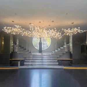 Gingko Leaves Ceramics Spiral Branch Chandelier - view 21