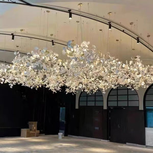 Gingko Leaves Ceramics Spiral Branch Chandelier - view 12