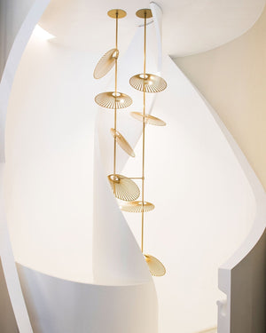 Cattail Leaf Meteor Shower Spiral Chandelier - view 2