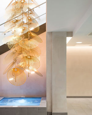 Cattail Leaf Meteor Shower Spiral Chandelier - view 11
