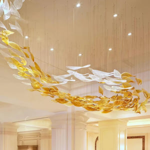 Galaxy Swaying Leaves Meteor Shower Crystal Spiral Chandelier - view 3