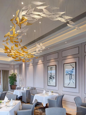 Galaxy Swaying Leaves Meteor Shower Crystal Spiral Chandelier - view 7