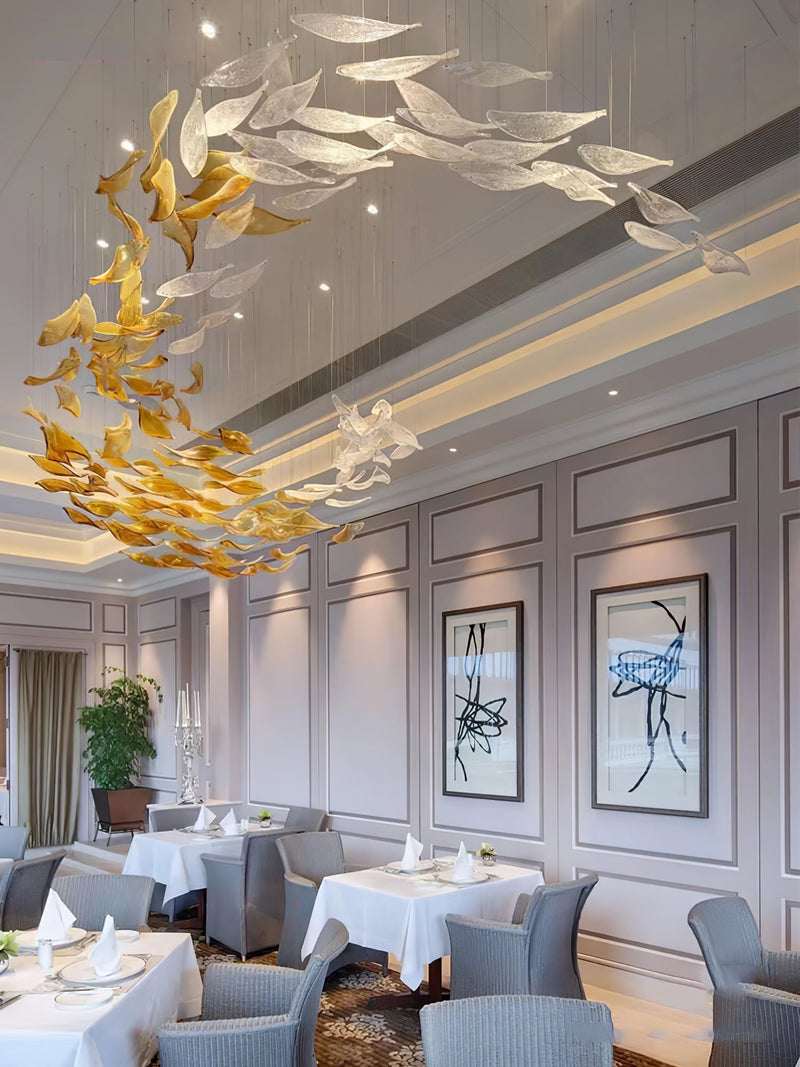 Galaxy Swaying Leaves Meteor Shower Crystal Spiral Chandelier - view 7