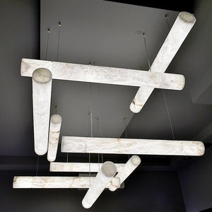 Cylindrical Alabaste Linear Chandelier - view 4