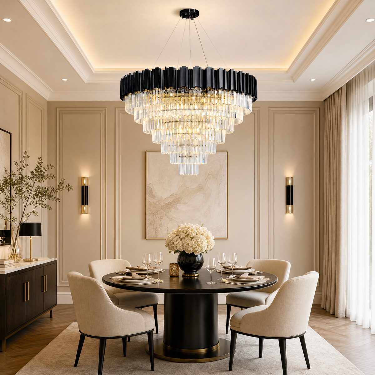 Preston Crystal Round Chandelier 39.4"D - view 6