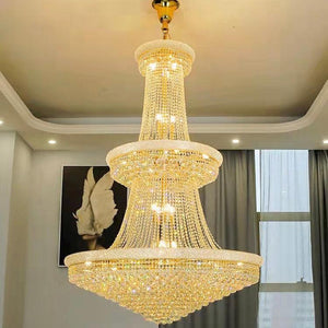 Luxury French Empire Chandelier for Villa Hall Ceiling Three-layers Crystal Light for Hotel Lobby - view 21