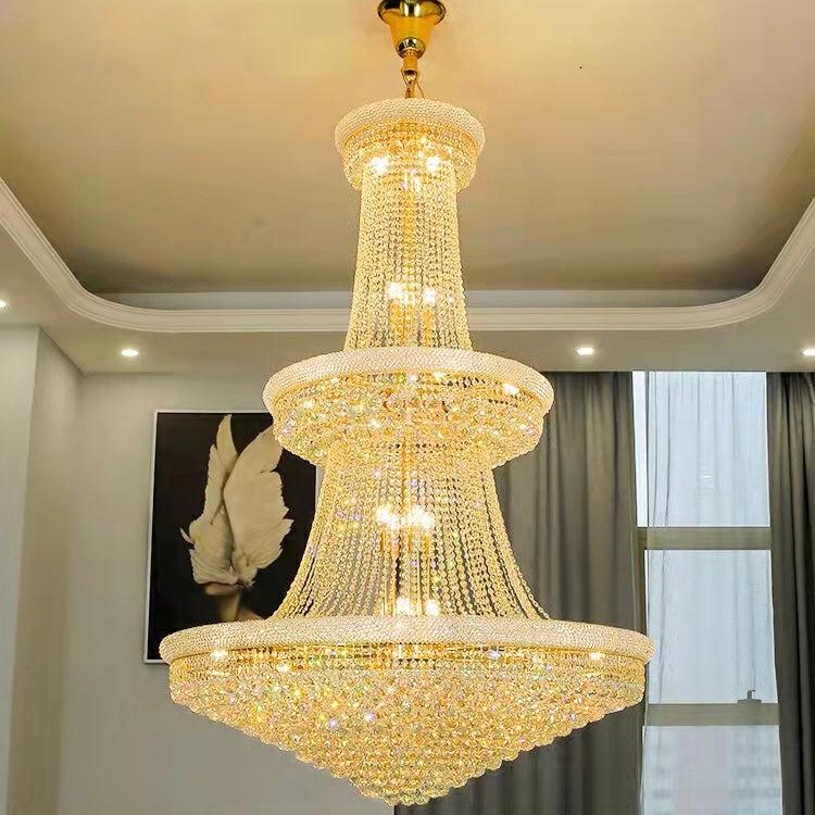 Luxury French Empire Chandelier for Villa Hall Ceiling Three-layers Crystal Light for Hotel Lobby - view 21
