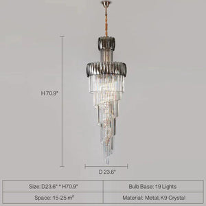 Luxury Extra Large Foyer Spiral Staircase Chandelier Long Crystal Ceiling Light Fixture For Living Room Hall Entrance - view 15
