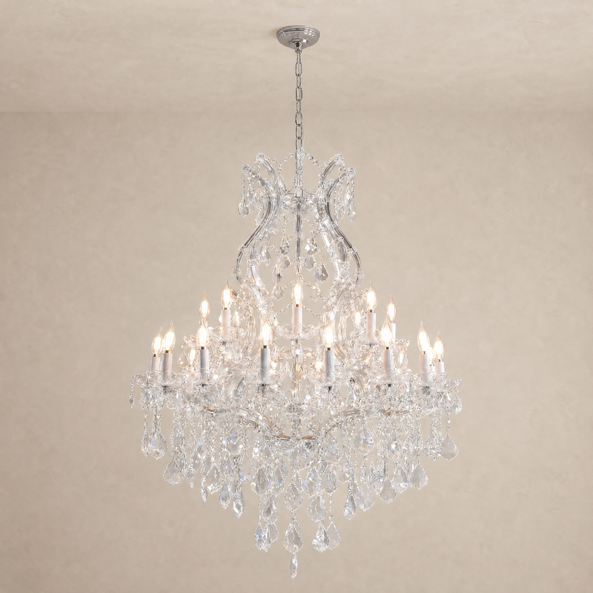 35.4" 24-Light Maria Theresa Crystal Chandelier - Silver - view 4