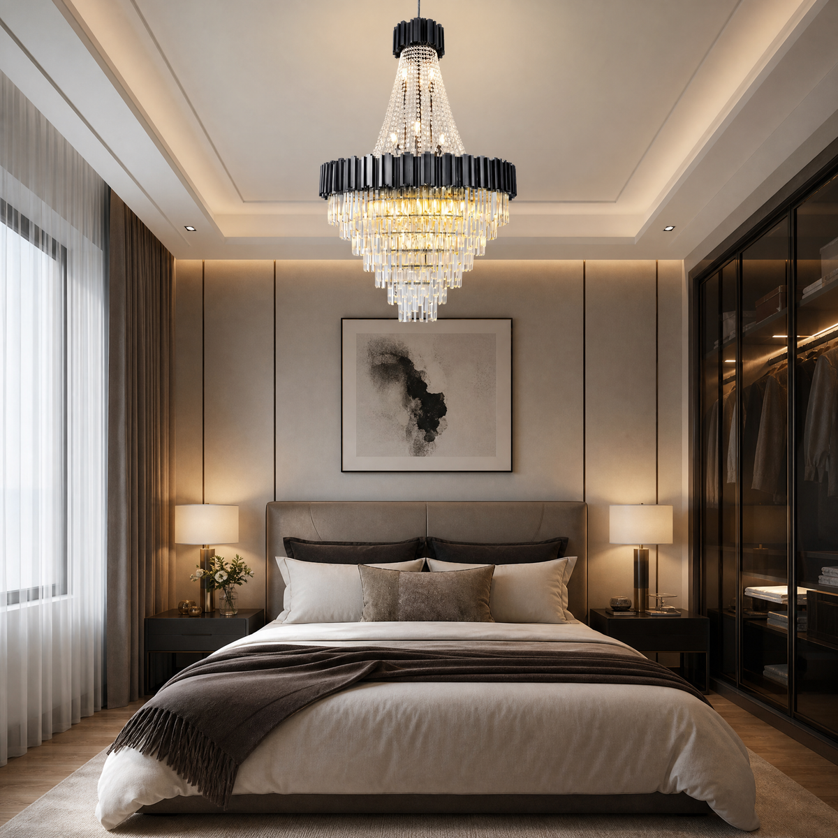 Preston Contemporary Crystal Round Chandelier - view 7