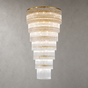 D990 Seven-Layer Striped Column Stair Light - Gold