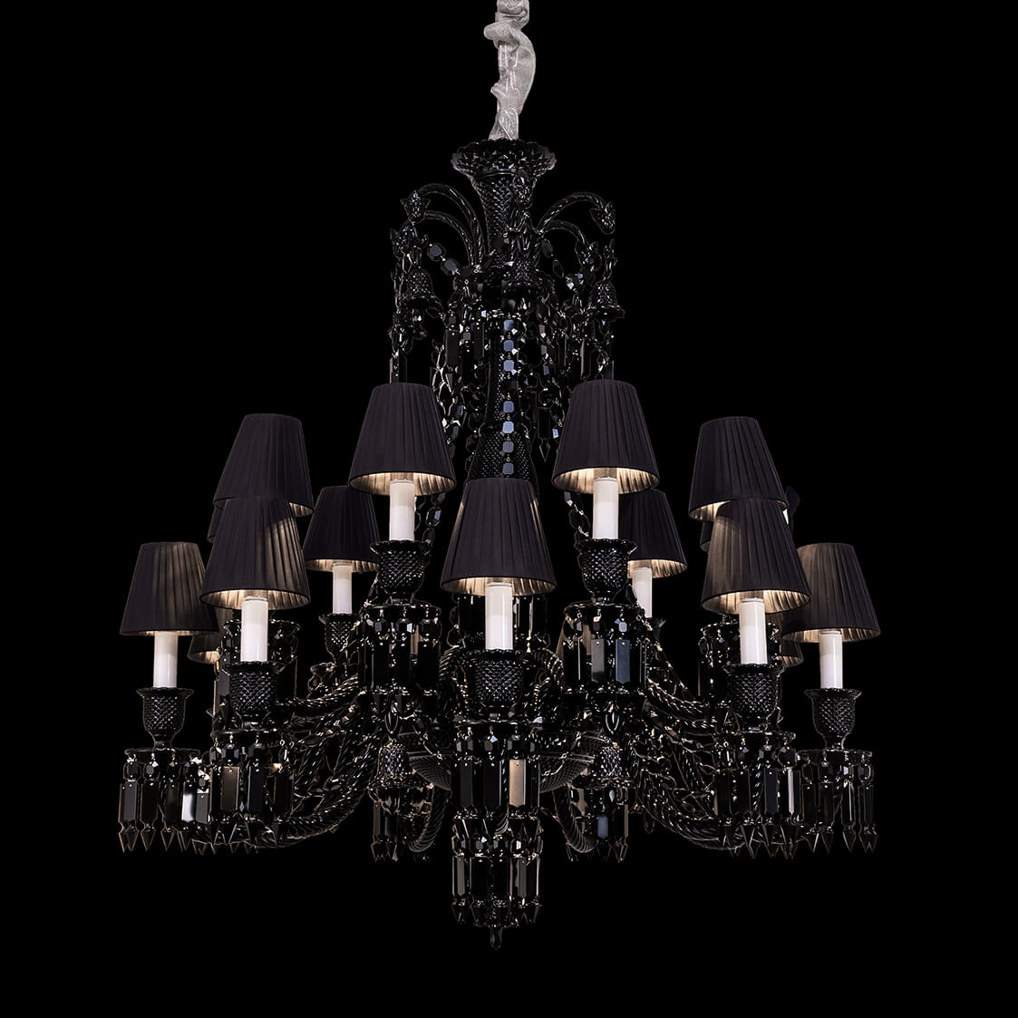 18 lights black chandelier, crystal - view 2