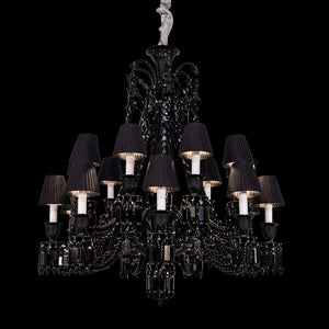 18 lights black chandelier, crystal - view 2