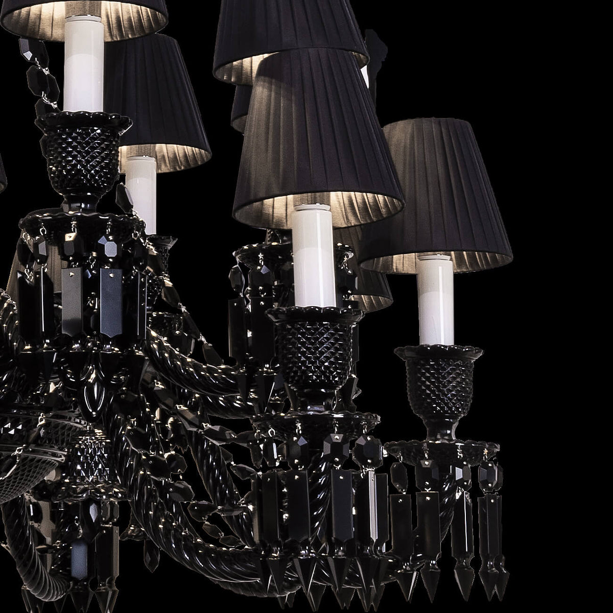 18 lights black chandelier, crystal - view 4