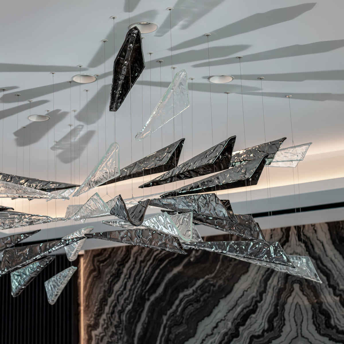 Galaxy Breeze Meteor Shower Crystal Spiral Chandelier - view 35