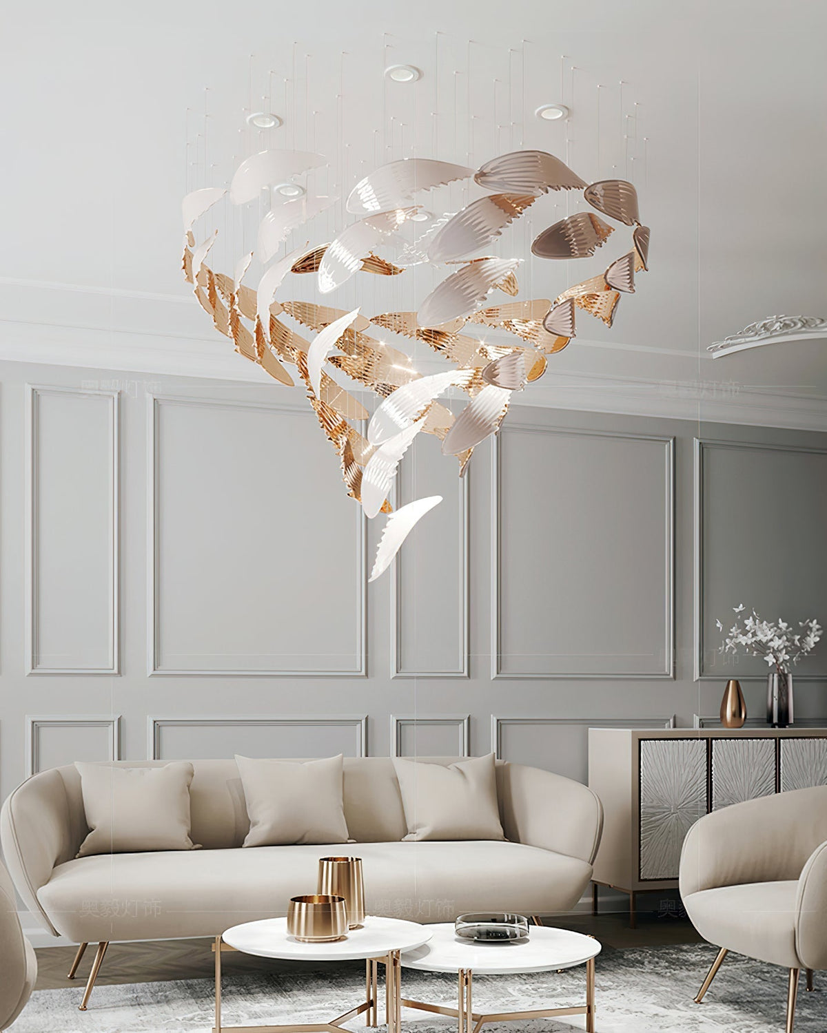 Bennett Meteor Shower Crystal Spiral Chandelier - view 14