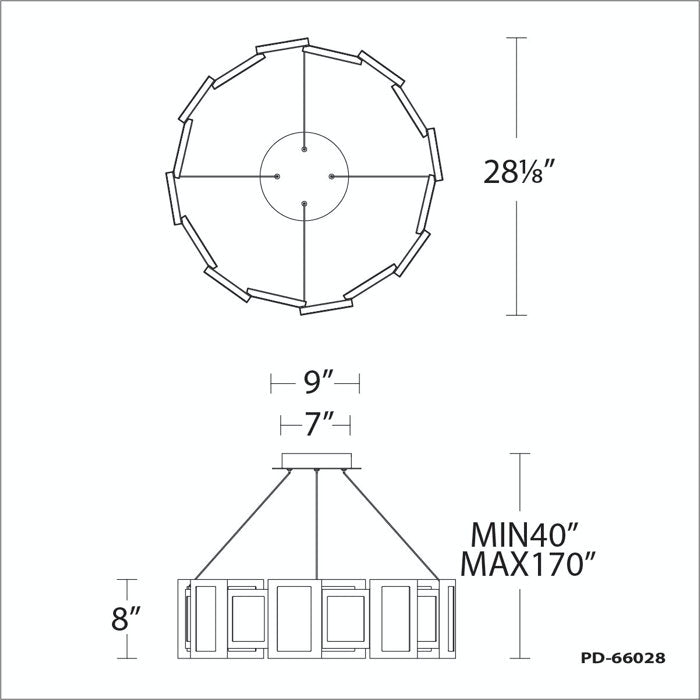 Fury 16 - Light LED Chandelier - view 8