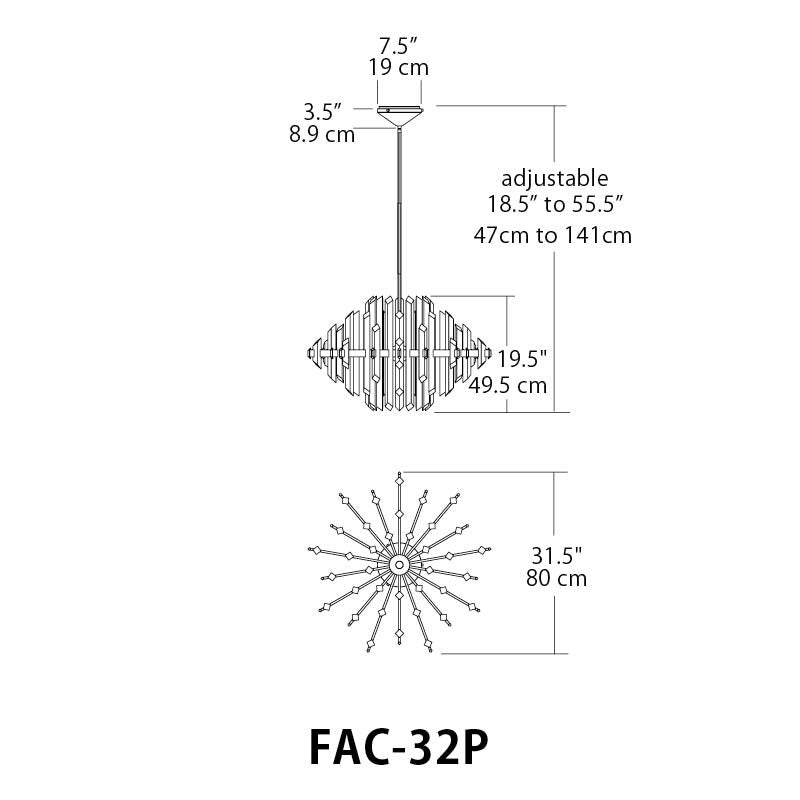 Facets 1-Light Kitchen Island LED Chandelier - view 6