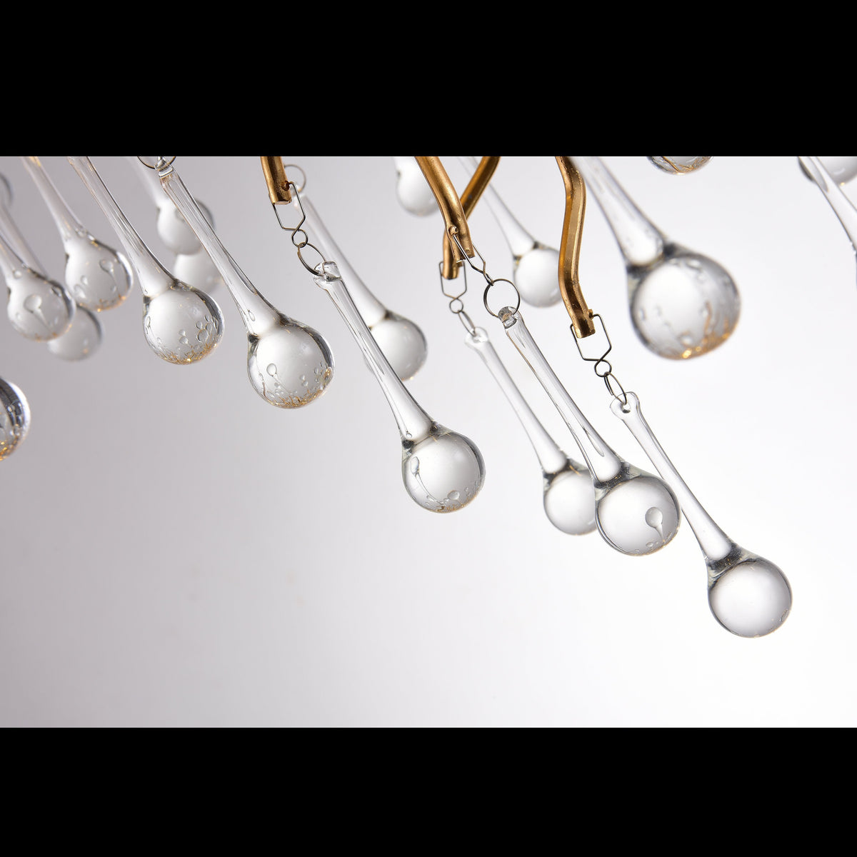Le Saint Branch Brass Linear Teardrop Chandelier - view 2