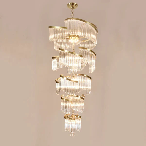 Louis Flower 5-Tier Crystal Round Chandelier - view 3