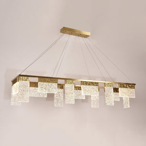 Aimee LED Rectangle Chandelier, crystal rectangular