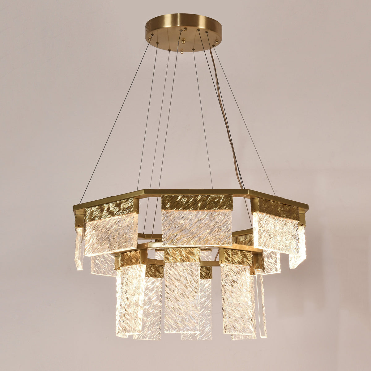 Aimee 2-Tier Round Down-Light Chandelier, crystal two-tier - view 3
