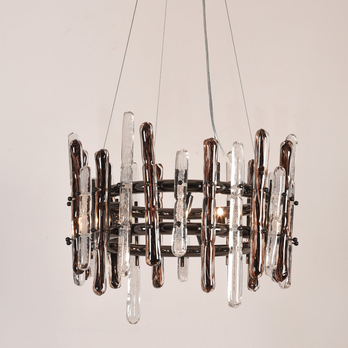 Brous Round Glass Chandelier