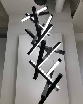 Modern Vertical Geometric Aluminum Chandelier for Staircase/Foyer/High-ceiling - view 5