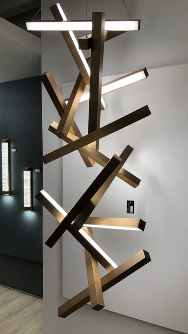 Modern Vertical Geometric Aluminum Chandelier for Staircase/Foyer/High-ceiling - view 4