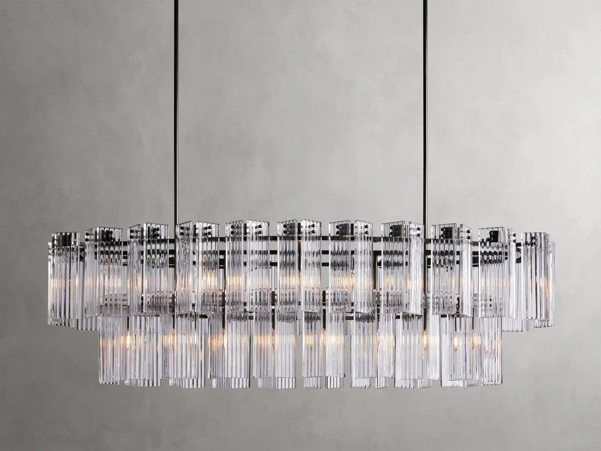 Delsie Oval Art Glass Chandelier 51''63''72''L - view 13
