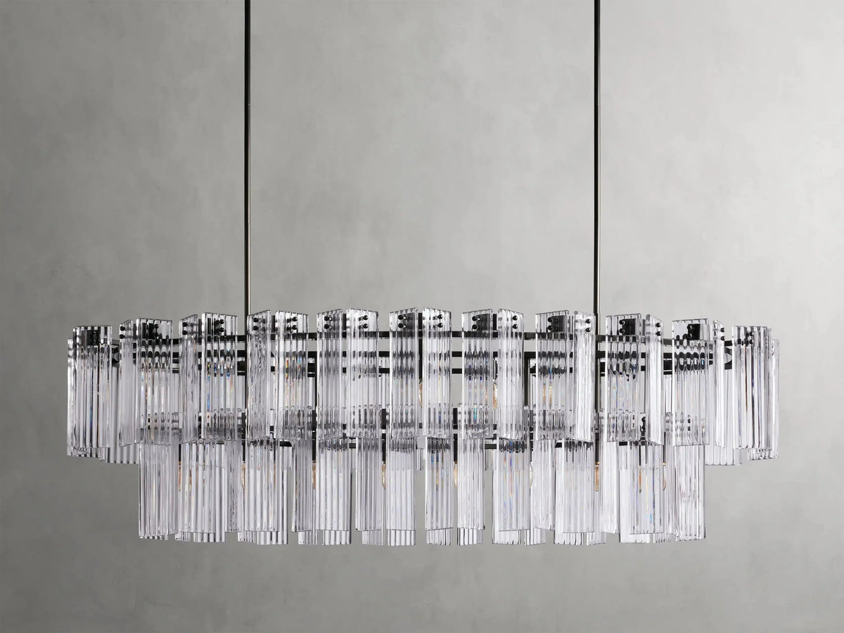 Delsie Oval Art Glass Chandelier 51''63''72''L - view 21