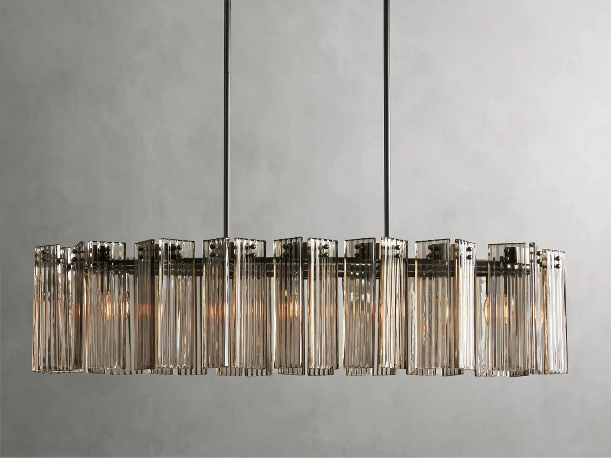 Delsie Oval Art Glass Chandelier 51''63''72''L - view 10