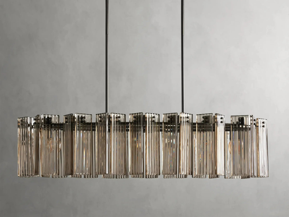 Delsie Oval Art Glass Chandelier 51''63''72''L - view 24