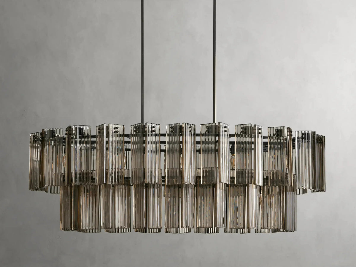 Delsie Oval Art Glass Chandelier 51''63''72''L - view 12